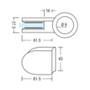 Pince de fixation 1 effet laque au four inoxydable pour tube rond 48-60 mm