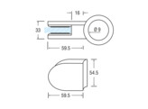 Glashouder Wiegand model 5 voor buis 48-60 mm O