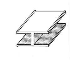 Plomb H extrude  plat avec bord 8/5 50 kg. Resistance 55