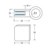 Glashouder Wiegand model 2 voor buis 42-48 mm O