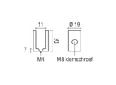 Messing glasplaatdrager 4801  8-10 mm glas