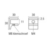 Messing F-glasplaatdrager 4805  8-10 mm glas