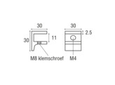 Messing F-glasplaatdrager 4805  8-10 mm glas