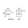 Messing F-glasplaatdrager 4805  8-10 mm glas