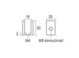 Messing glasplaatdrager 4815  15 mm glas