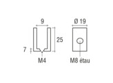 Messing glasplaatdrager 4801  6-8 mm glas