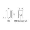 Messing glasplaatdrager 4801  6-8 mm glas