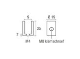 Messing glasplaatdrager 4801  6-8 mm glas