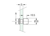 Glasplaatdrager rvs 304 naturel met schroefdop 16 mm O