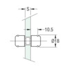 Dubbele glasplaatdrager rvs 304 naturel