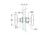 Dubbele deurknop Soleil Royal O 40 mm naturel rvs