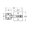 Vierkant uv-verlijmbaar scharnier glas/glas L46 5 x H17 mm naturel rvs