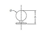 Enkele ronde deurknop 25 mm brons