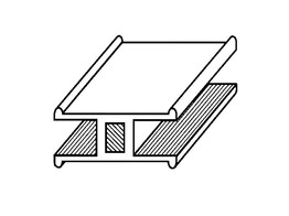 Plomb-H extrude  plat avec bord et noyau en acier  8/4 5 200 m. Resistance 50.