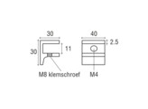 Messing F-glasplaatdrager 4810  8-10 mm glas