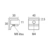 Messing F-glasplaatdrager 4810  8-10 mm glas