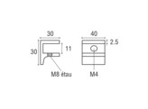 Messing F-glasplaatdrager 4810  8-10 mm glas