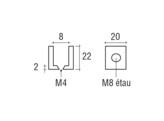 Messing glasplaatdrager 4803  4-6 mm glas