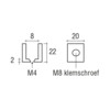Messing glasplaatdrager 4803  4-6 mm glas