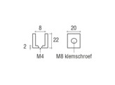 Messing glasplaatdrager 4803  4-6 mm glas