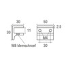 Messing F-glasplaatdrager 4806  8-10 mm glas