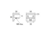 Messing F-glasplaatdrager 4806  8-10 mm glas