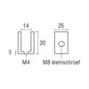 Messing glasplaatdrager 4812  12 mm glas