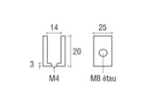 Messing glasplaatdrager 4812  12 mm glas