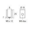 Messing glasplaatdrager 4801-S  6-8 mm glas