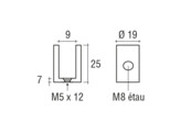 Messing glasplaatdrager 4801-S  6-8 mm glas