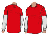 Tee-shirt rouge avec des manches de dyneema