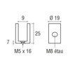 Messing glasplaatdrager 4802  6-8 mm glas