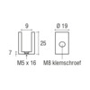 Messing glasplaatdrager 4802  6-8 mm glas