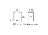 Messing glasplaatdrager 4802  6-8 mm glas