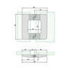 UV-verlijmbaar rvs scharnier glas-glas linksdraaiend