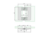 UV-verlijmbaar rvs scharnier glas-glas linksdraaiend