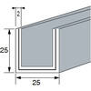 Aluminium U-profiel 25x25x25x2 mm L 3000 mm