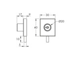 UV-verlijmbaar slot SERUV41 rvs 304 mat gelijksluitend