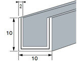 Aluminium U-profiel 10x10x10x2 mm L 3000 mm