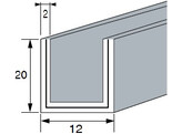 Aluminium U-profiel 20x12x20x1 5 mm L 3000 mm