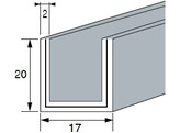 Aluminium U-profiel 20x17x20x2 mm L 3000 mm