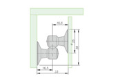 Charniere collable par UV verre-verre diam. 25 mm