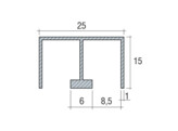 Rail superieur  argent poli anodise. Feutre