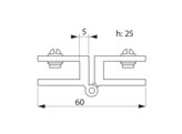 Pince-charniere double  laiton chrome  4 pcs