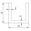 Aluminium U-profiel 15x15x15x2 mm L 3000 mm naturel geanodiseerd