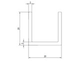 Profil-U 20x20x20x2 mm 3000 mm naturel anodise