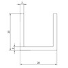 Profil-U 20x20x20x2 mm 3000 mm teint inox