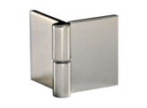 Charniere verre/verre 65X35. Inox brosse. Gauche.