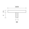 Connector voor verlijming enkele knop 20 mm  naturel