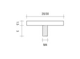 Connector voor verlijming enkele knop 20 mm  naturel